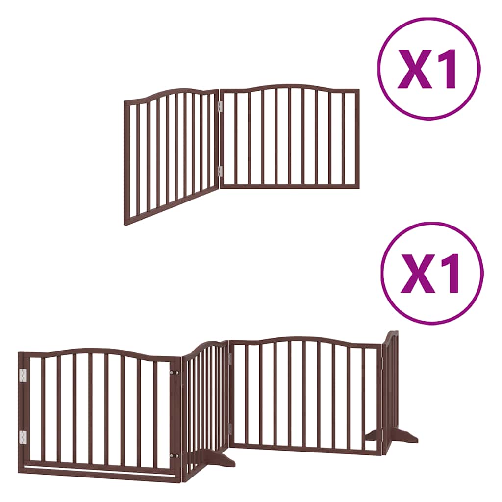 Vidaxl barrière pour chien pliable 6 panneaux 480 cm bois de peuplier marron