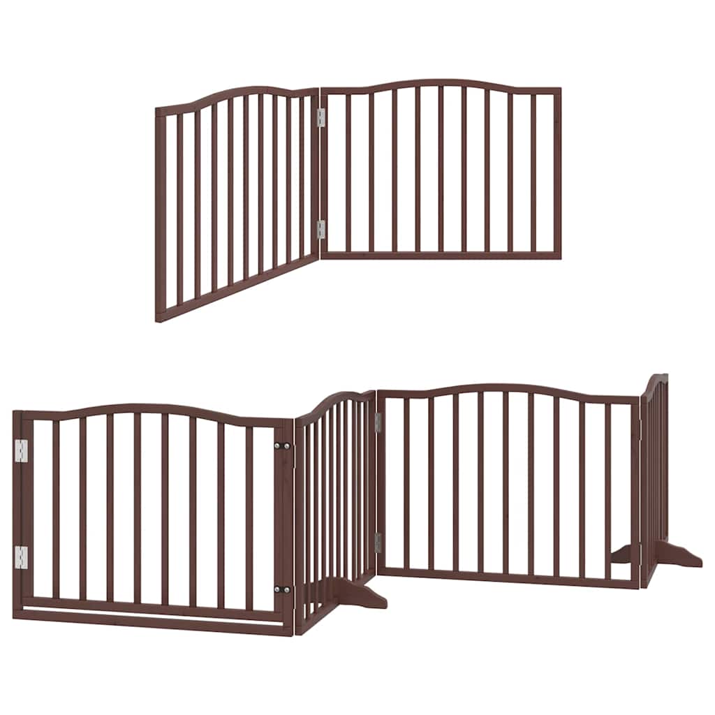 Vidaxl barrière pour chien pliable 6 panneaux 480 cm bois de peuplier marron