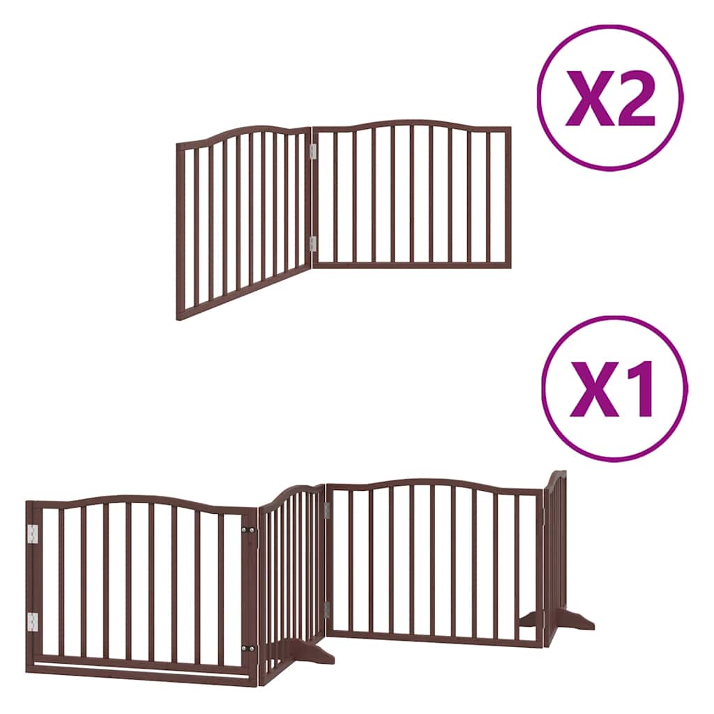Vidaxx barrière pour chien pliable 8 panneaux 640 cm bois de peuplier marron