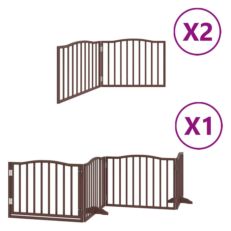 Vidaxx barrière pour chien pliable 8 panneaux 640 cm bois de peuplier marron