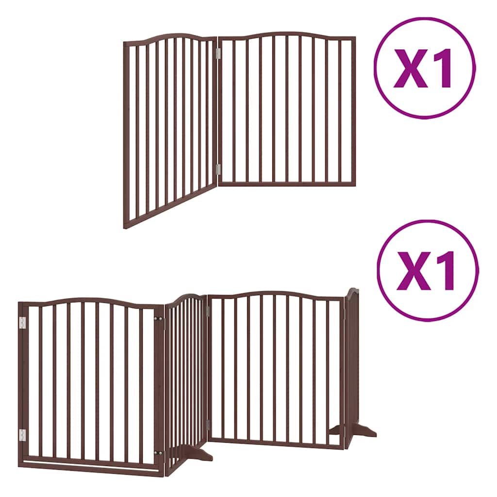 Vidaxl barrière pour chien pliable 6 panneaux 480 cm bois de peuplier marron