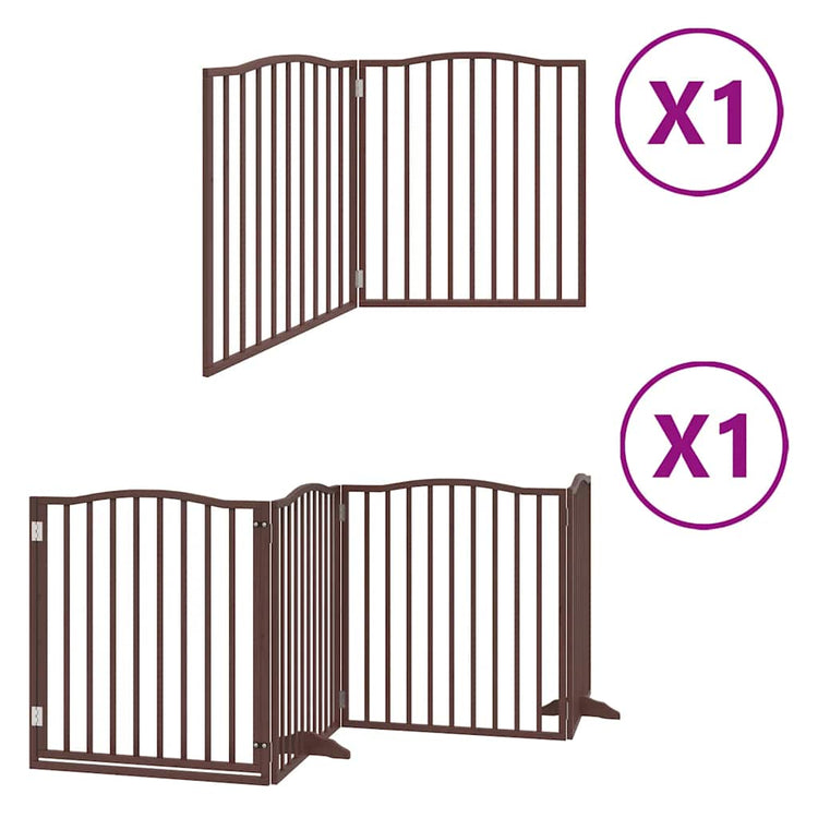 Vidaxl barrière pour chien pliable 6 panneaux 480 cm bois de peuplier marron