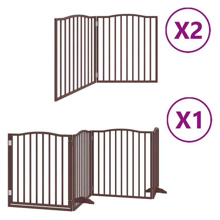 Vidaxx barrière pour chien pliable 8 panneaux 640 cm bois de peuplier marron