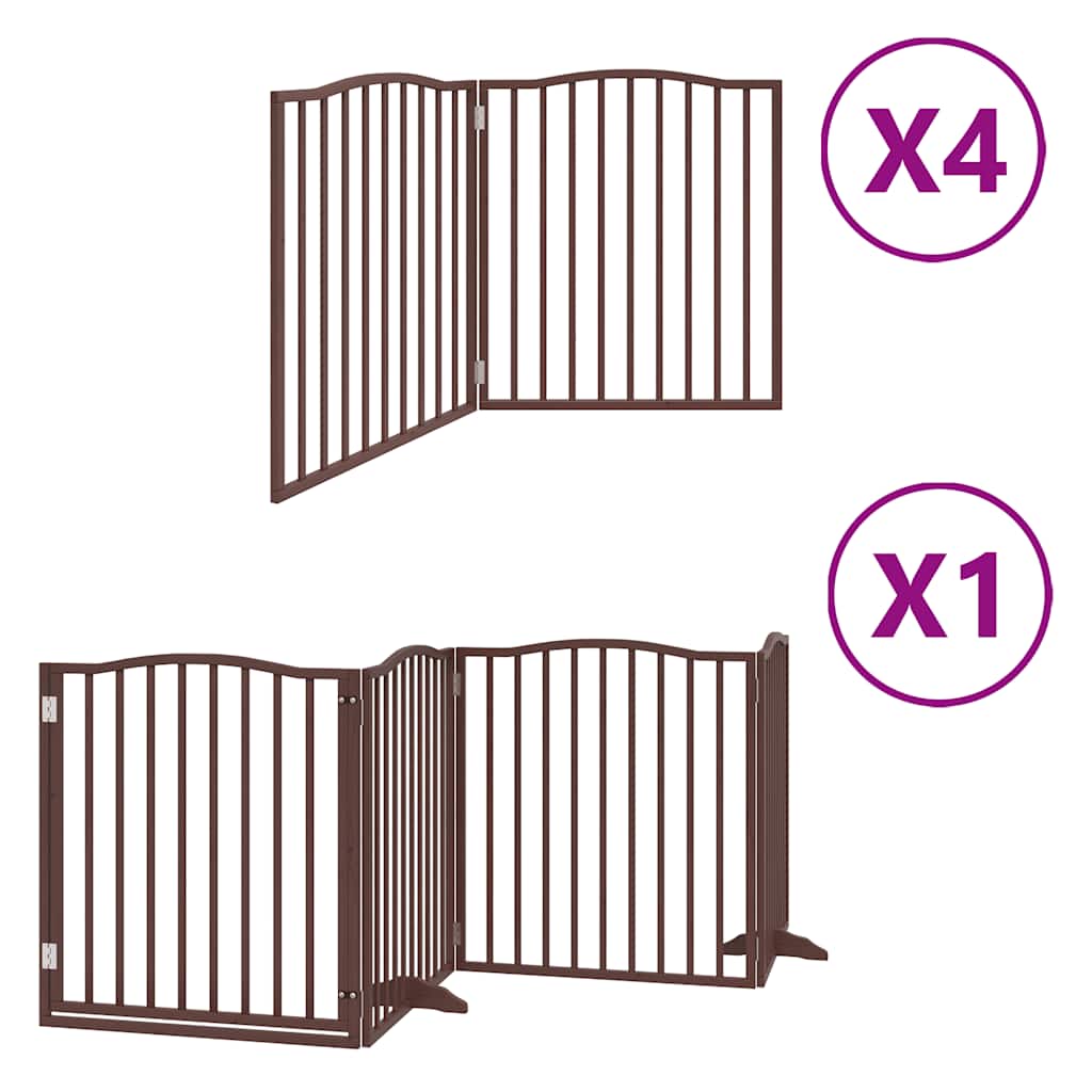 Vidaxl barrière pour chien pliable 12 panneaux 960 cm bois de peuplier marron