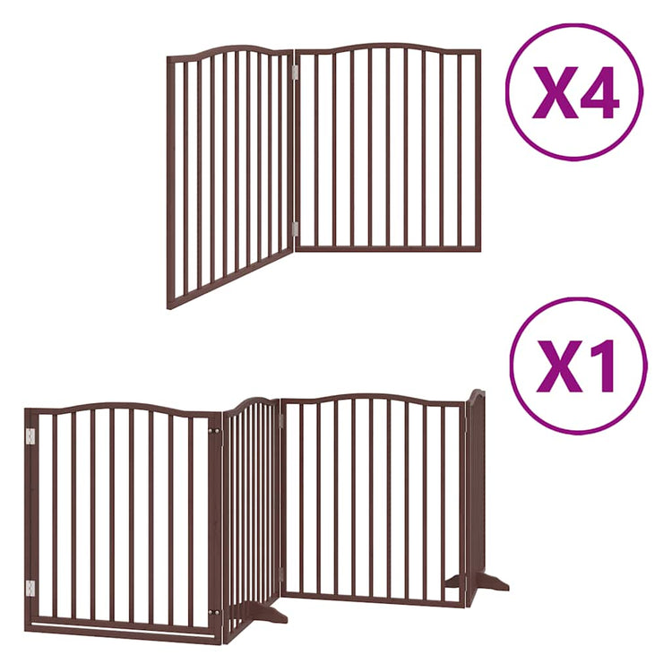 Vidaxl barrière pour chien pliable 12 panneaux 960 cm bois de peuplier marron