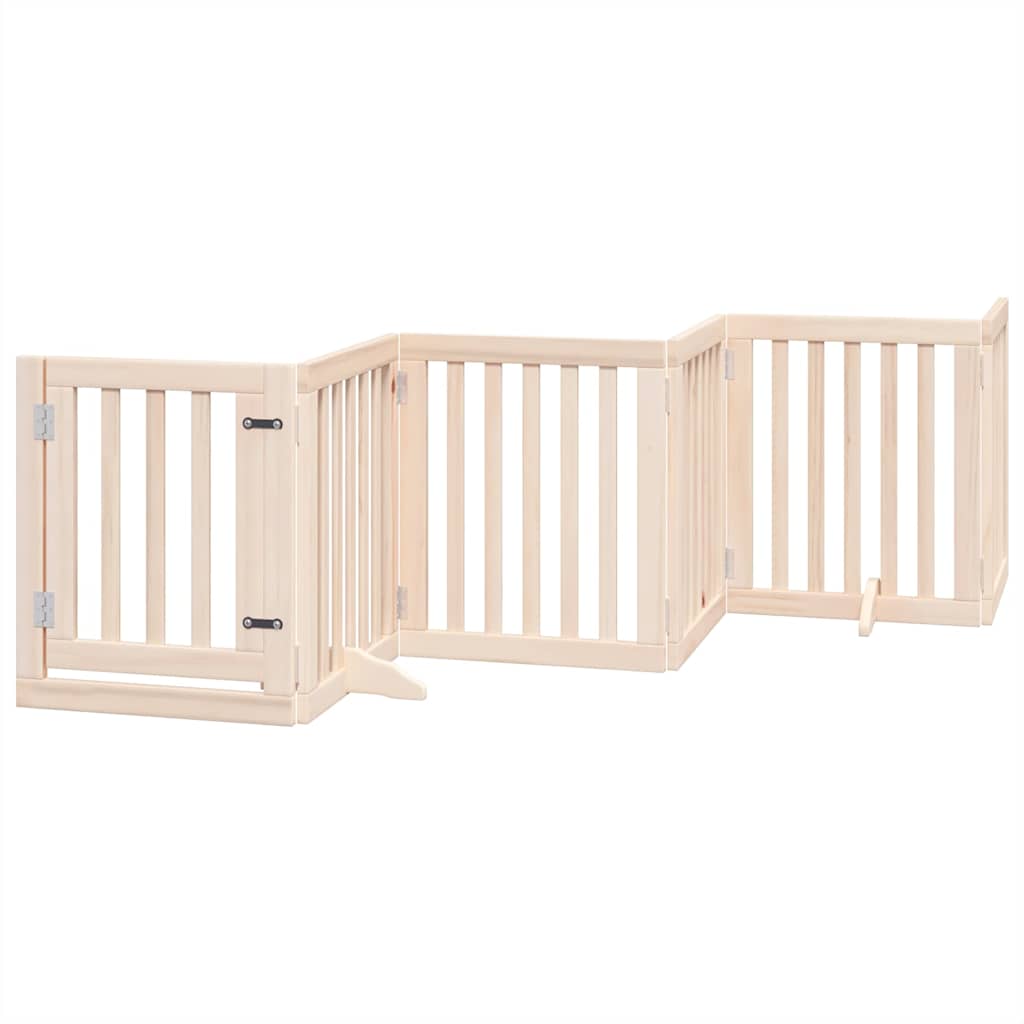 Vidaxx barrière pour chien pliable avec porte 9 panneaux 450 cm bois de peuplier