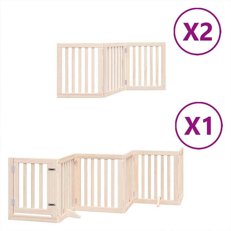 Vidaxx barrière pour chien pliable avec porte 12 panneaux 600 cm bois de peuplier