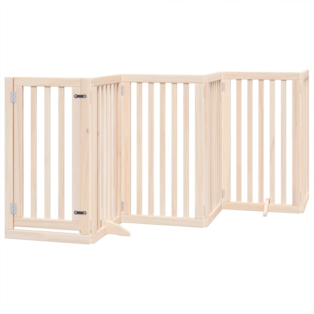 Vidaxx barrière pour chien pliable avec porte 9 panneaux 450 cm bois de peuplier