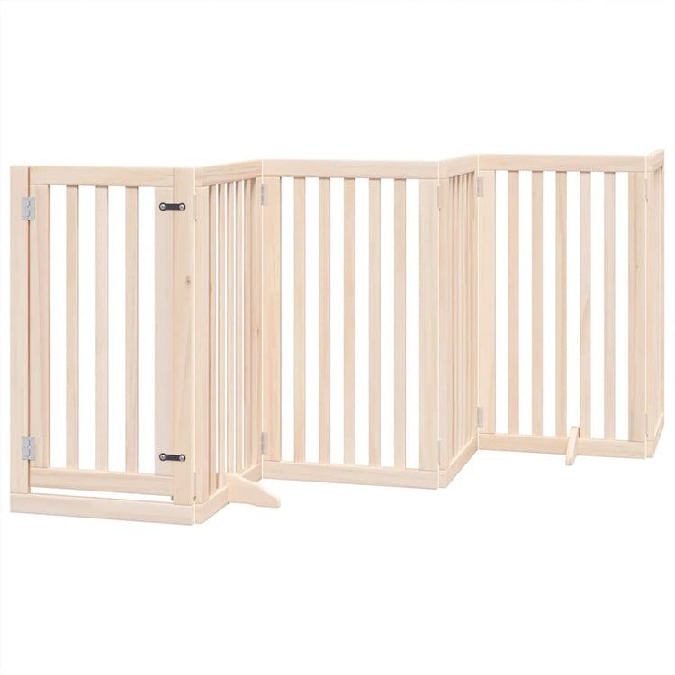 Vidaxx barrière pour chien pliable avec porte 9 panneaux 450 cm bois de peuplier