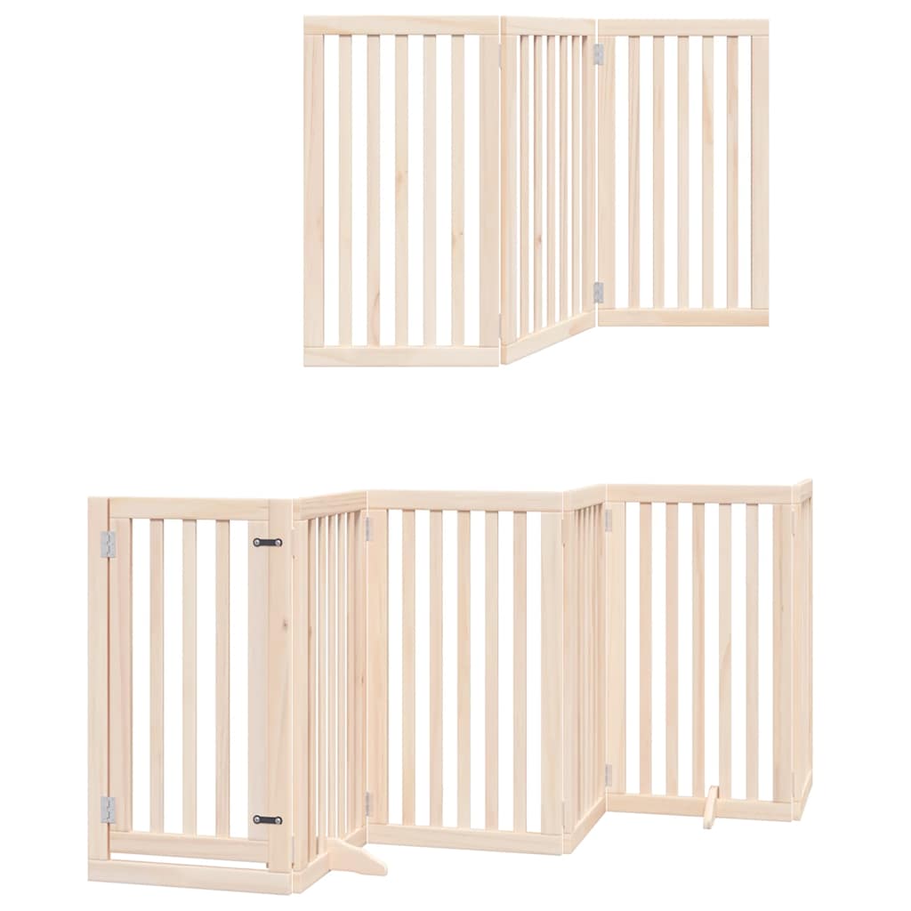 Vidaxx barrière pour chien pliable avec porte 12 panneaux 600 cm bois de peuplier