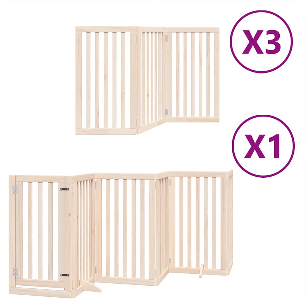 Vidaxx barrière pour chien pliable avec porte 15 panneaux 750 cm bois de peuplier