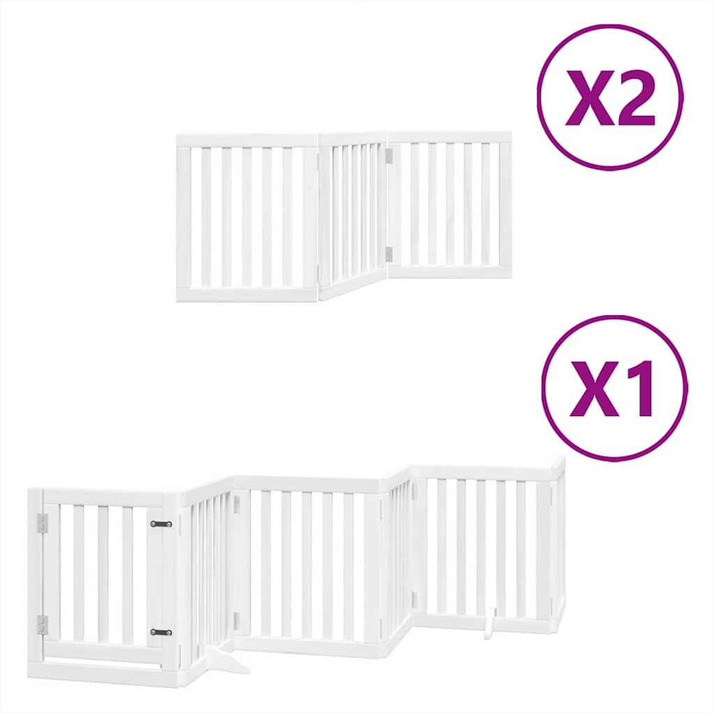 Vidaxx barrière pour chien pliable avec porte 12 panneaux 600cm bois de peuplier blanc