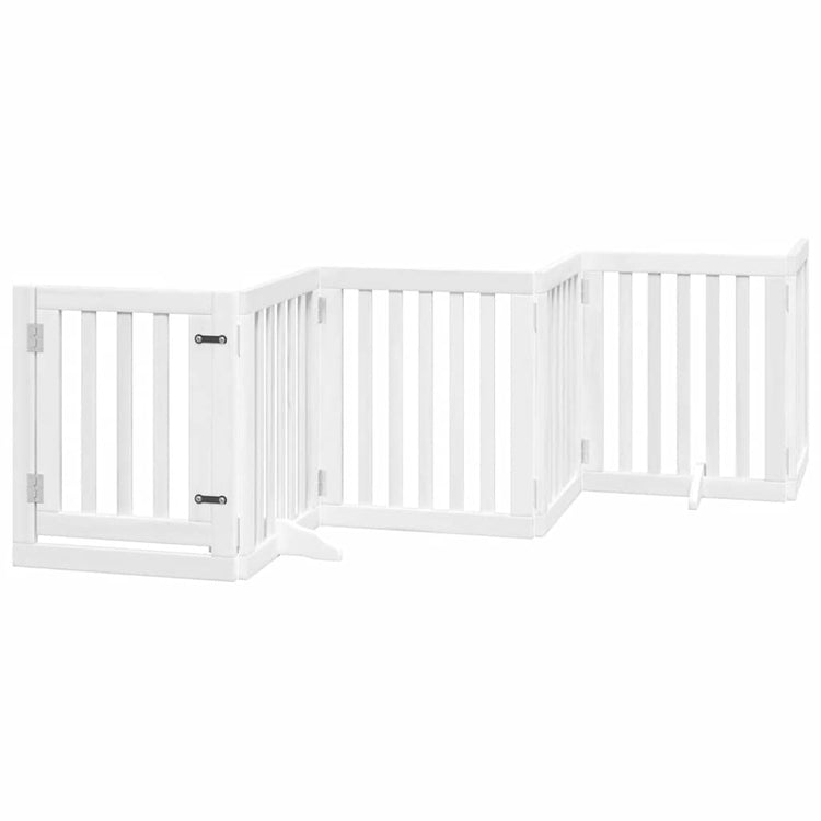 Vidaxx barrière pour chien pliable avec porte 12 panneaux 600cm bois de peuplier blanc