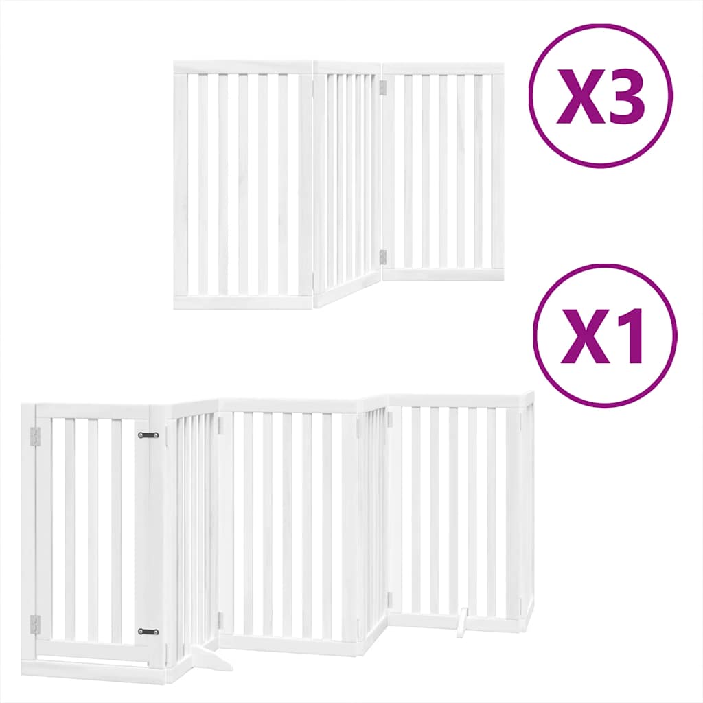 Vidaxx barrière pour chien pliable avec porte 15 panneaux 750cm bois de peuplier blanc