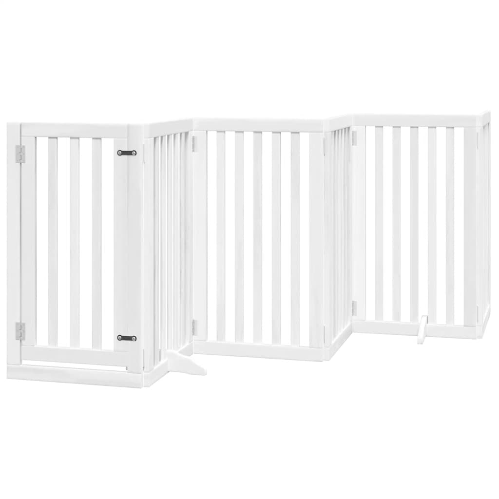 Vidaxx barrière pour chien pliable avec porte 15 panneaux 750cm bois de peuplier blanc