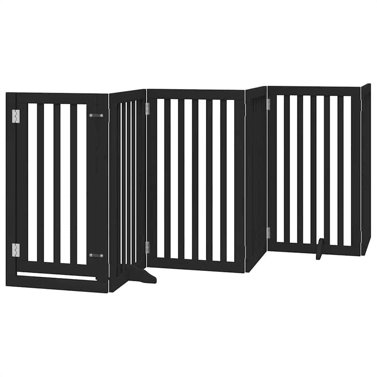 Vidaxx barrière pour chien pliable 12 panneaux 600 cm bois de peuplier noir