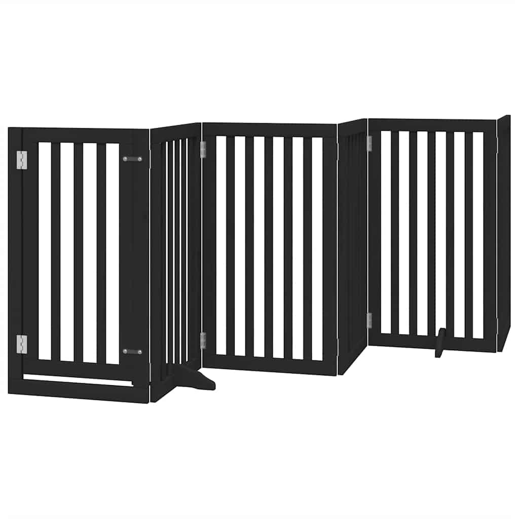 Vidaxx barrière pour chien pliable 15 panneaux 750 cm bois de peuplier noir
