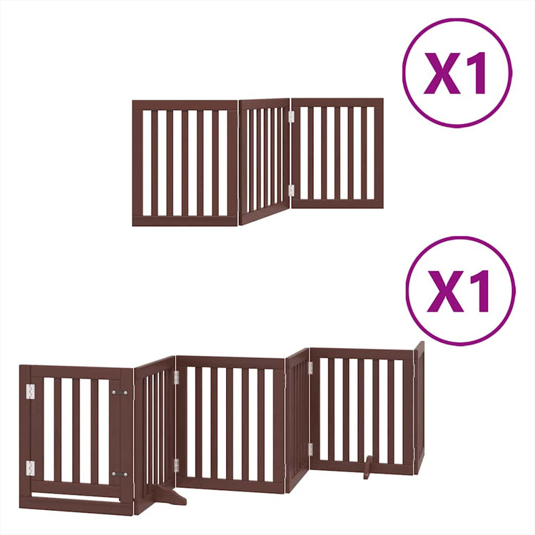 Vidaxx barrière pour chien pliable 9 panneaux 450 cm bois de peuplier marron