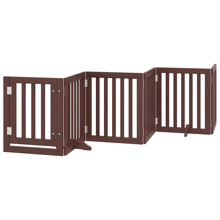 Vidaxx barrière pour chien pliable 9 panneaux 450 cm bois de peuplier marron