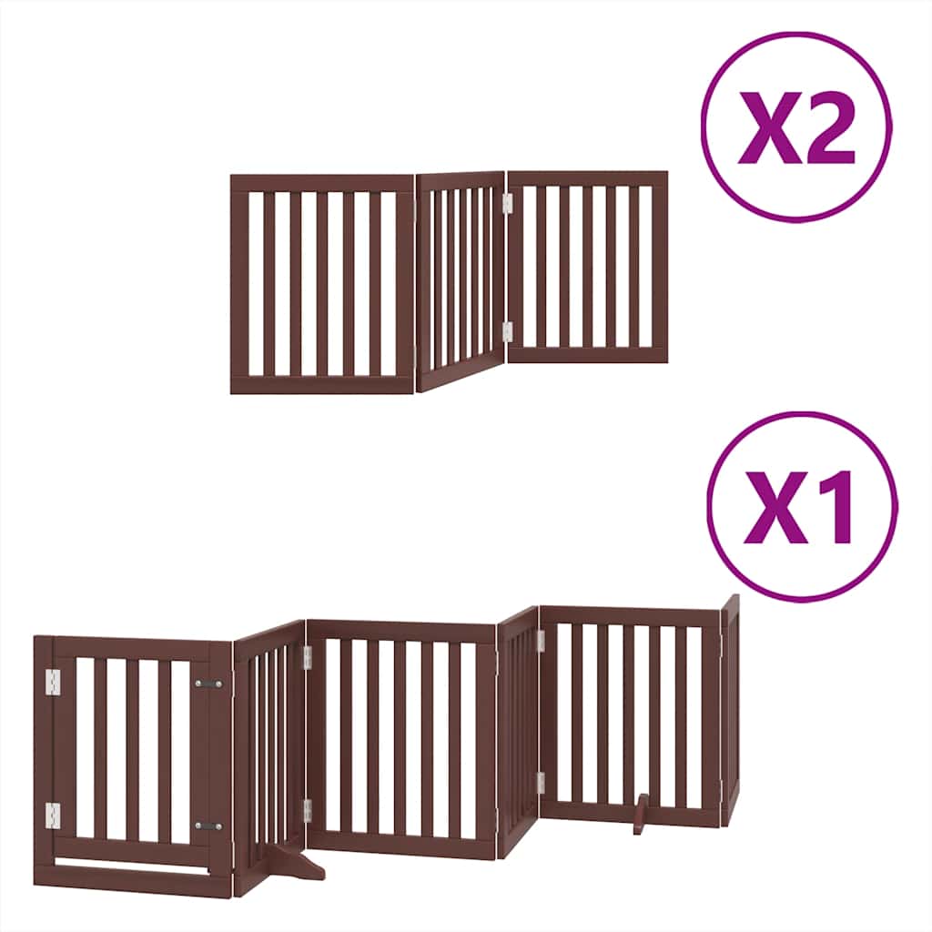 Vidaxl barrière pour chien pliable 12 panneaux 600 cm bois de peuplier marron