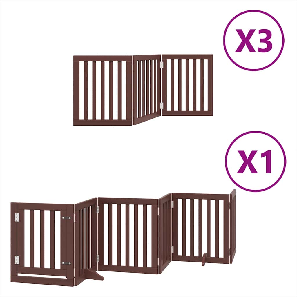 Vidaxl barrière pour chien pliable 15 panneaux 750 cm bois de peuplier marron