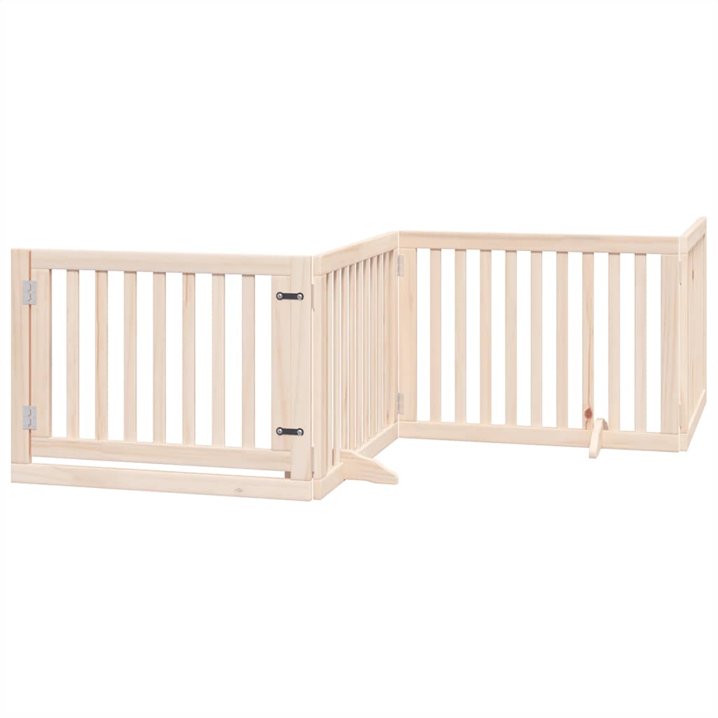 Vidaxx barrière pour chien pliable avec porte 6 panneaux 480 cm bois de peuplier