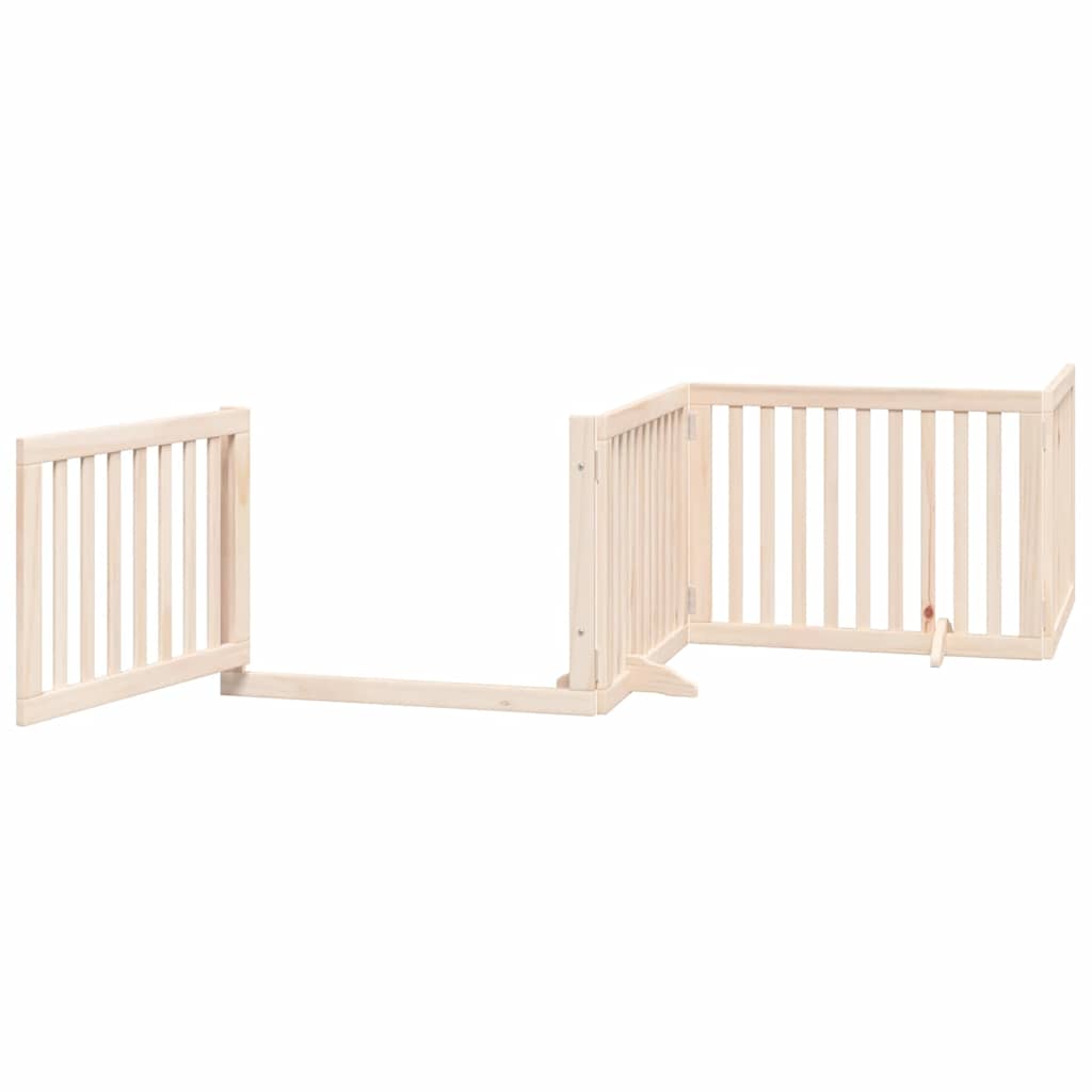 Vidaxx barrière pour chien pliable avec porte 8 panneaux 640 cm bois de peuplier