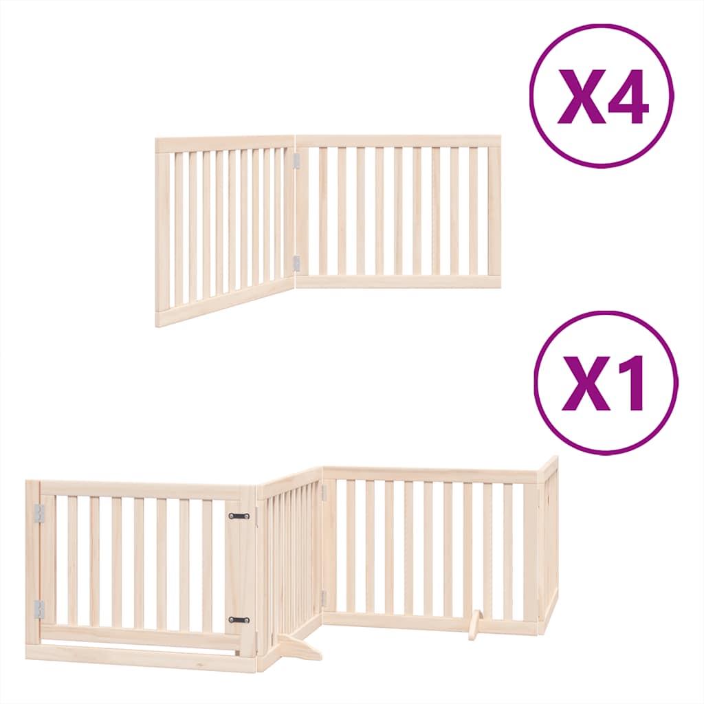 Vidaxx barrière pour chien pliable avec porte 12 panneaux 960 cm bois de peuplier