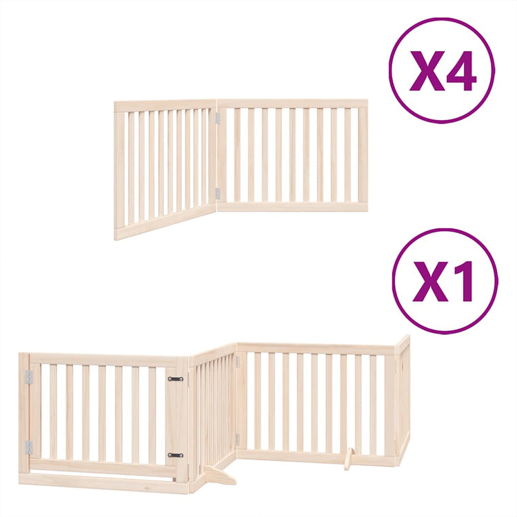 Vidaxx barrière pour chien pliable avec porte 12 panneaux 960 cm bois de peuplier