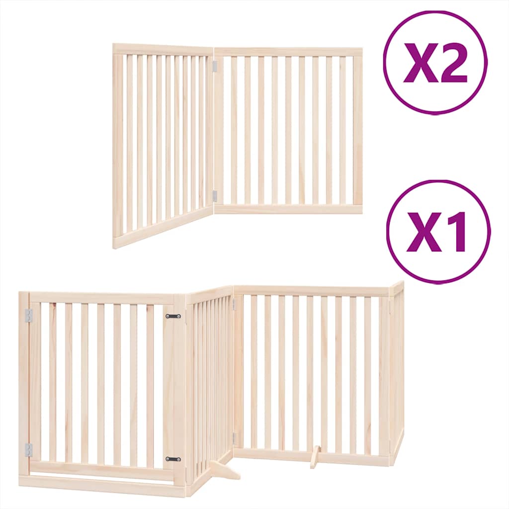 Vidaxx barrière pour chien pliable avec porte 8 panneaux 640 cm bois de peuplier