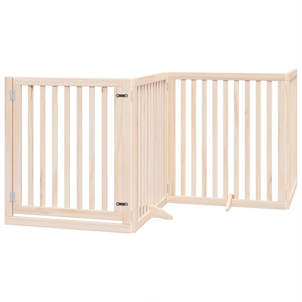 Vidaxx barrière pour chien pliable avec porte 8 panneaux 640 cm bois de peuplier