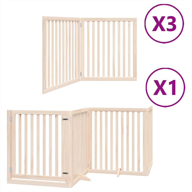 Vidaxx barrière pour chien pliable avec porte 10 panneaux 800 cm bois de peuplier