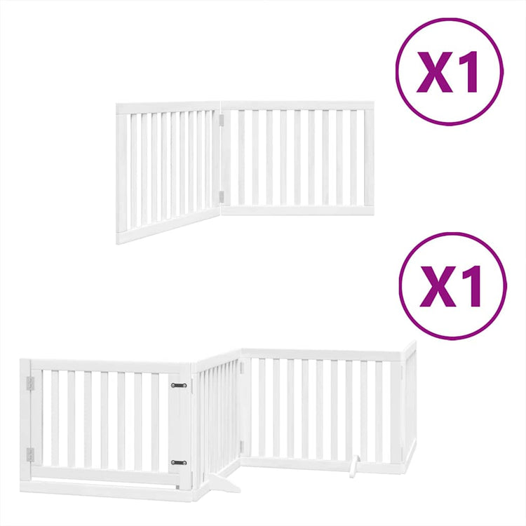 Vidaxx barrière pour chien pliable avec porte 6 panneaux 480 cm bois de peuplier blanc