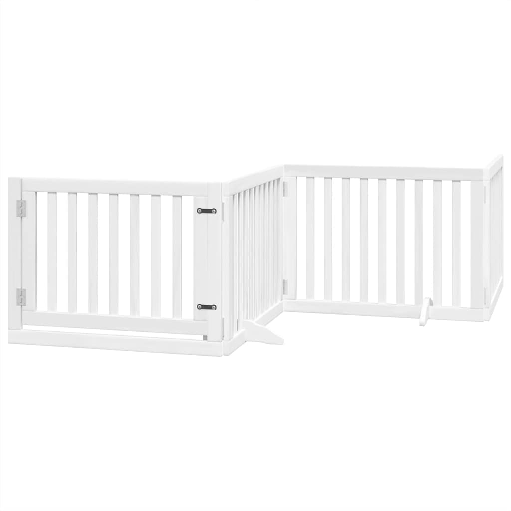 Vidaxx barrière pour chien pliable avec porte 6 panneaux 480 cm bois de peuplier blanc