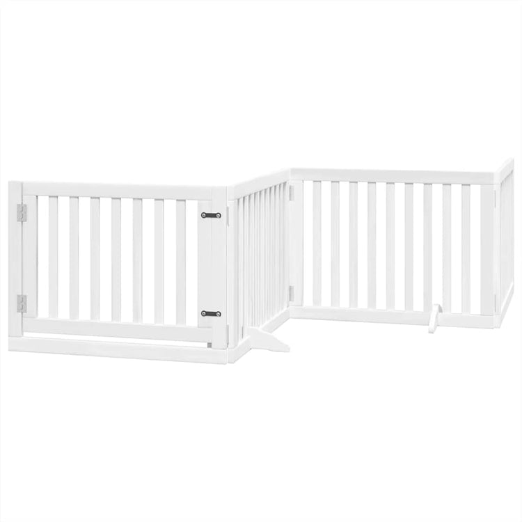Vidaxx barrière pour chien pliable avec porte 8 panneaux 640 cm bois de peuplier blanc