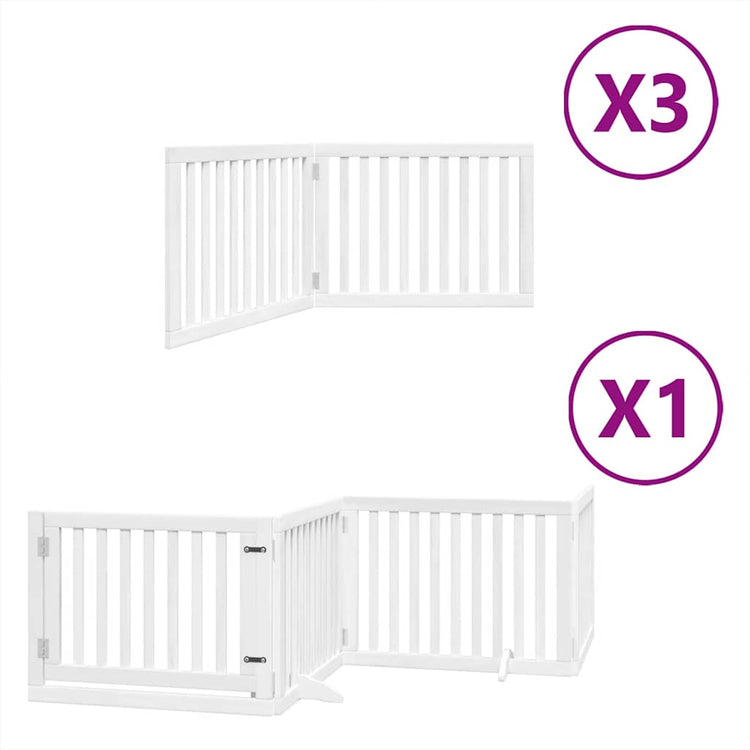 Vidaxx barrière pour chien pliable avec porte 10 panneaux 800cm bois de peuplier blanc