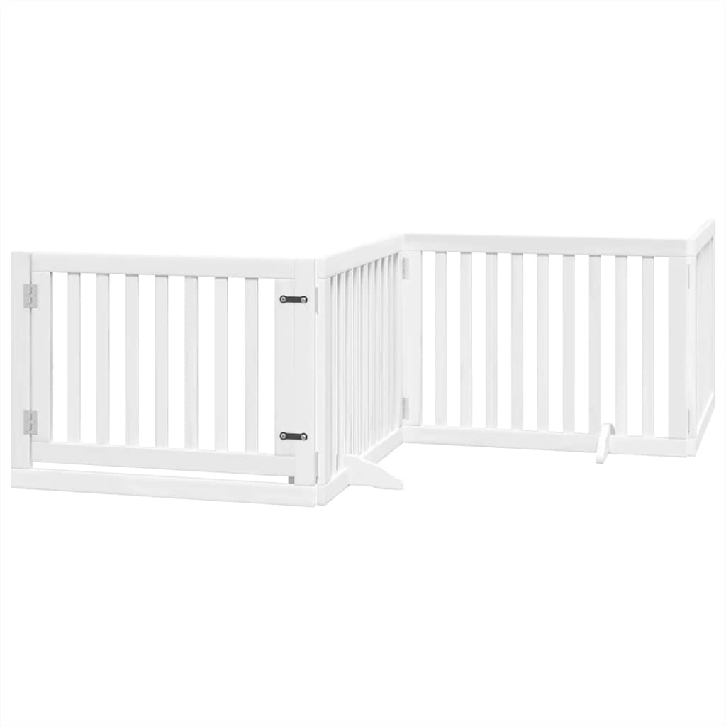 Vidaxx barrière pour chien pliable avec porte 10 panneaux 800cm bois de peuplier blanc