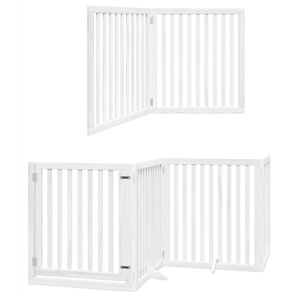 Vidaxx barrière pour chien pliable avec porte 6 panneaux 480 cm bois de peuplier blanc