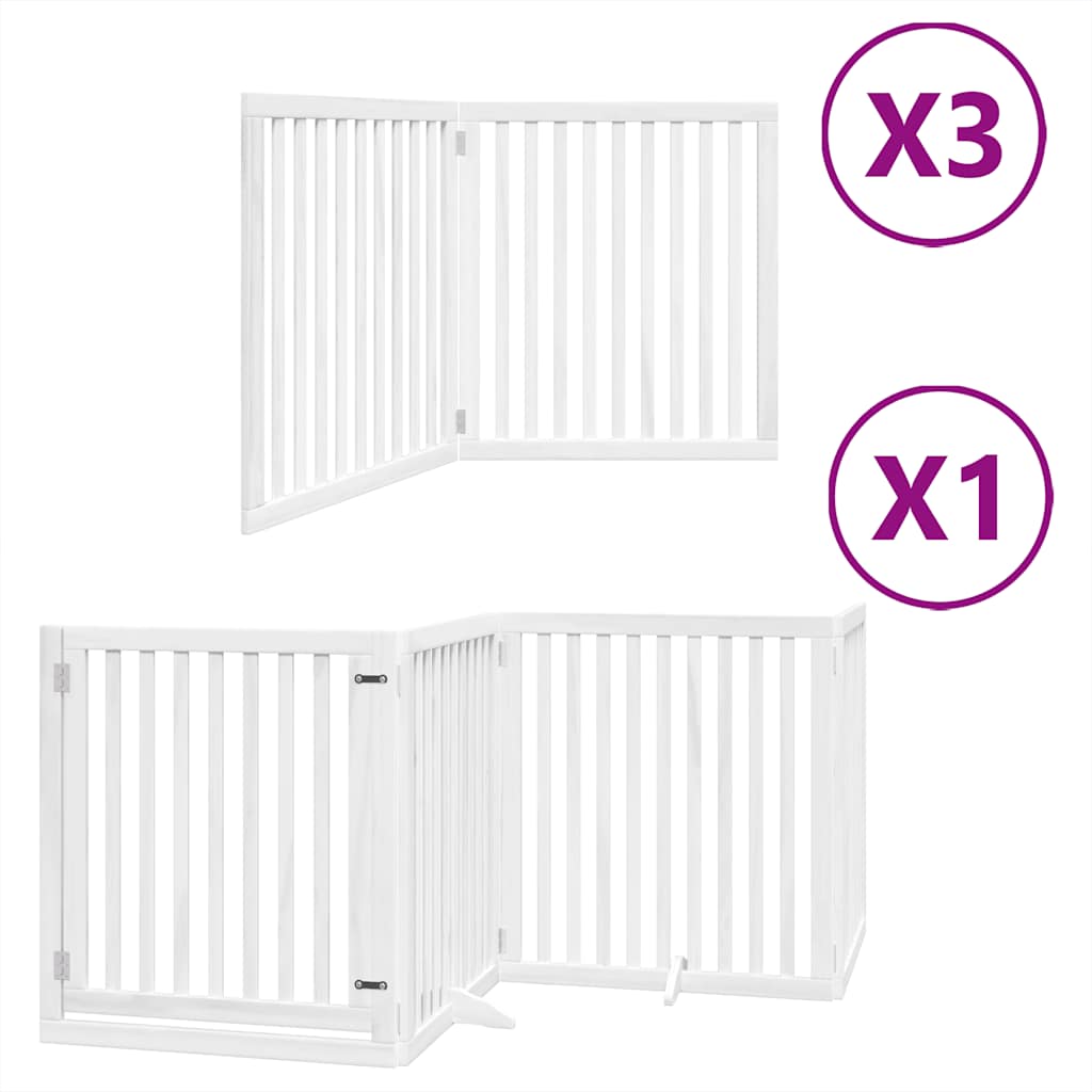 Vidaxx barrière pour chien pliable avec porte 10 panneaux 800cm bois de peuplier blanc