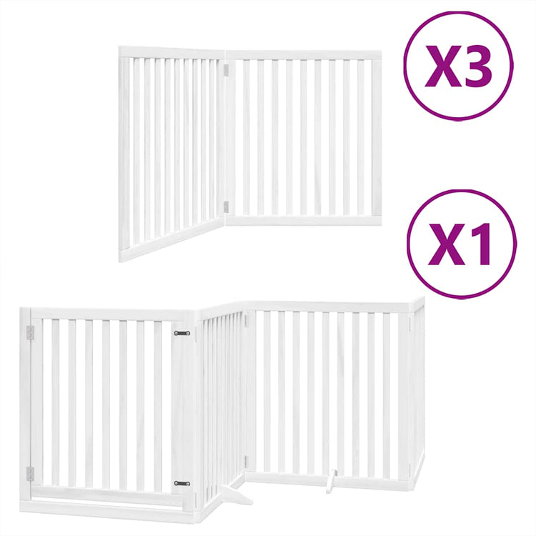 Vidaxx barrière pour chien pliable avec porte 10 panneaux 800cm bois de peuplier blanc