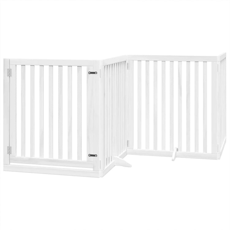 Vidaxx barrière pour chien pliable avec porte 10 panneaux 800cm bois de peuplier blanc