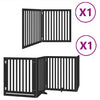 Vidaxx barrière pour chien pliable 6 panneaux 480 cm bois de peuplier noir