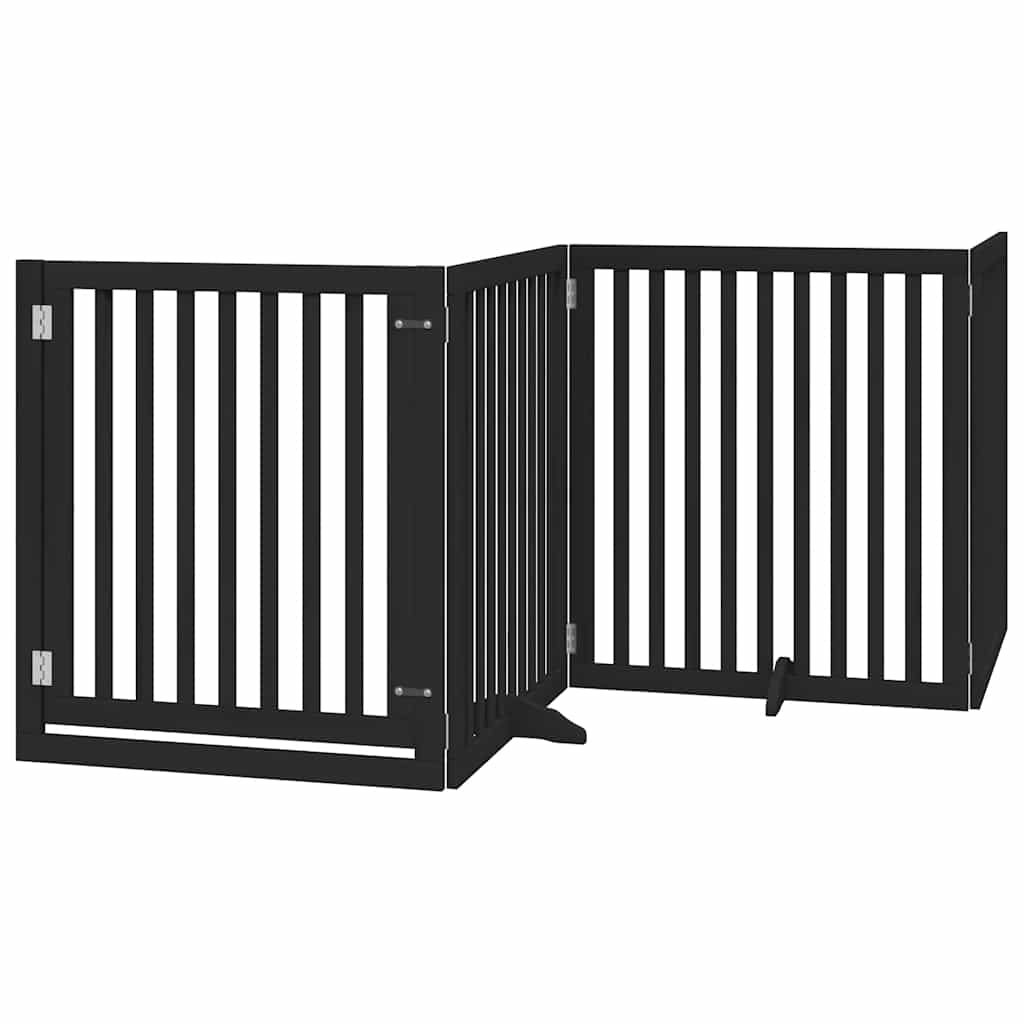 Vidaxx barrière pour chien pliable 6 panneaux 480 cm bois de peuplier noir