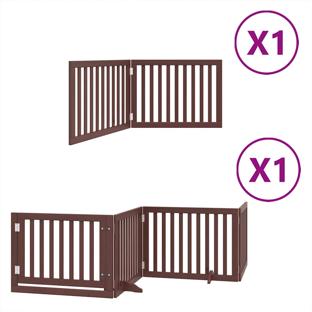 Vidaxl barrière pour chien pliable 6 panneaux 480 cm bois de peuplier marron