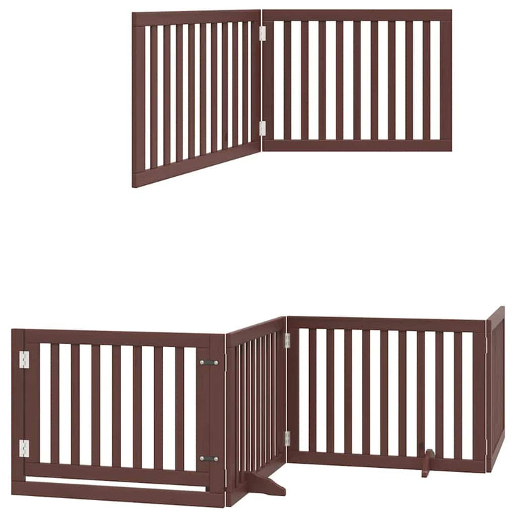 Vidaxl barrière pour chien pliable 10 panneaux 800 cm bois de peuplier marron