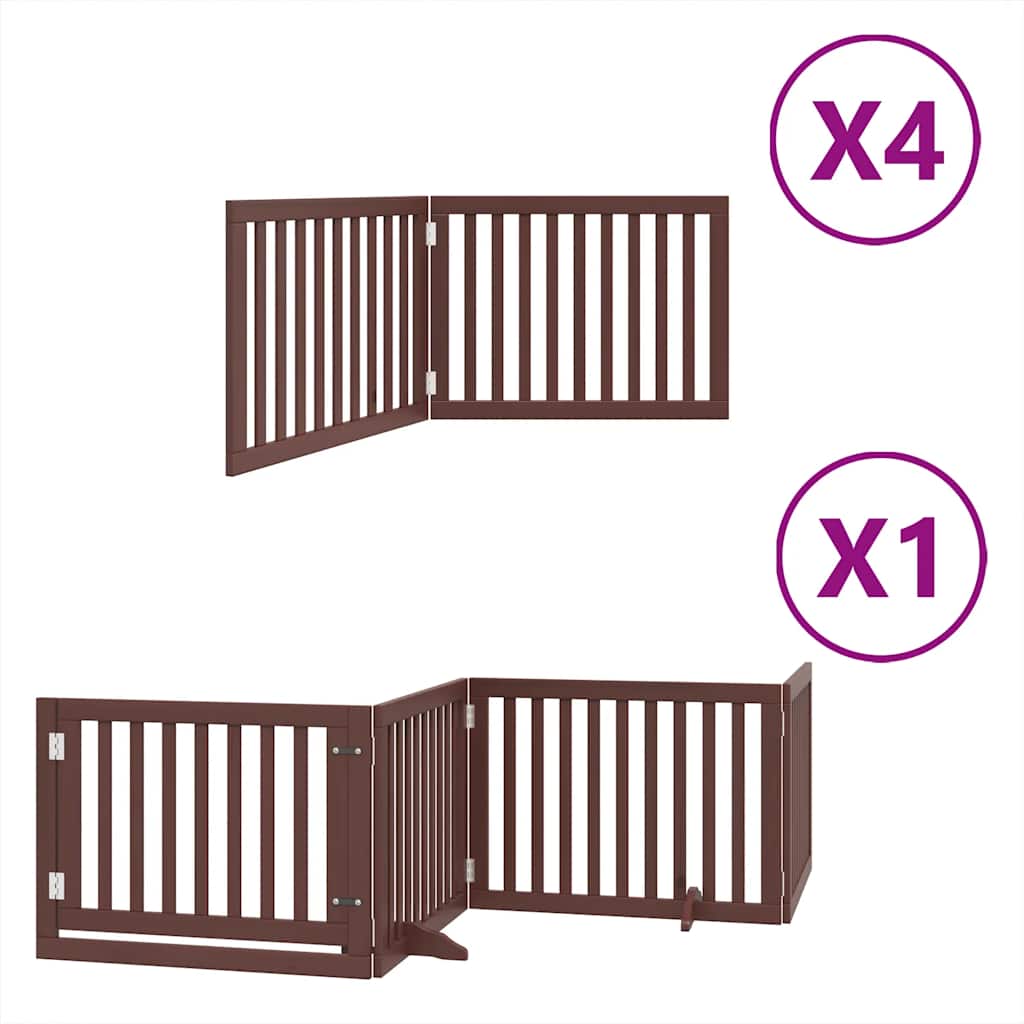 Vidaxl barrière pour chien pliable 12 panneaux 960 cm bois de peuplier marron