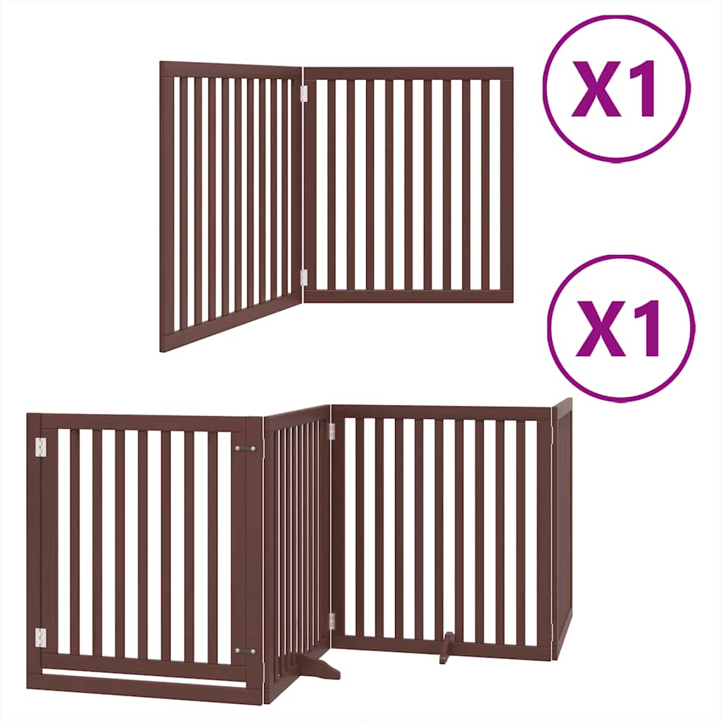 Vidaxl barrière pour chien pliable 6 panneaux 480 cm bois de peuplier marron