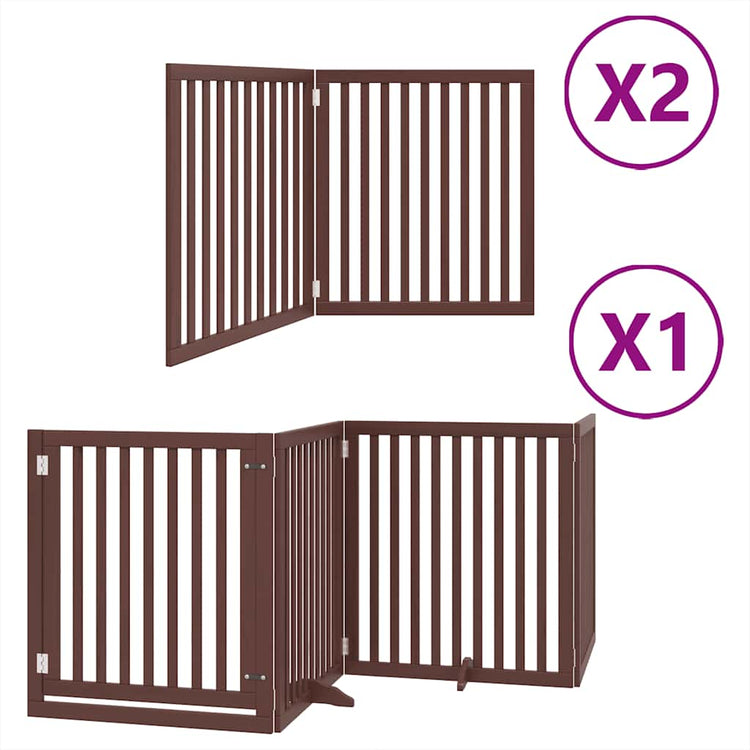 Vidaxx barrière pour chien pliable 8 panneaux 640 cm bois de peuplier marron