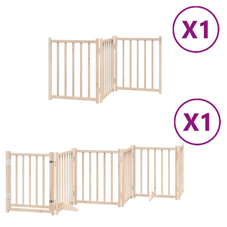 Vidaxx barrière pour chien pliable avec porte 9 panneaux 450 cm bois de peuplier