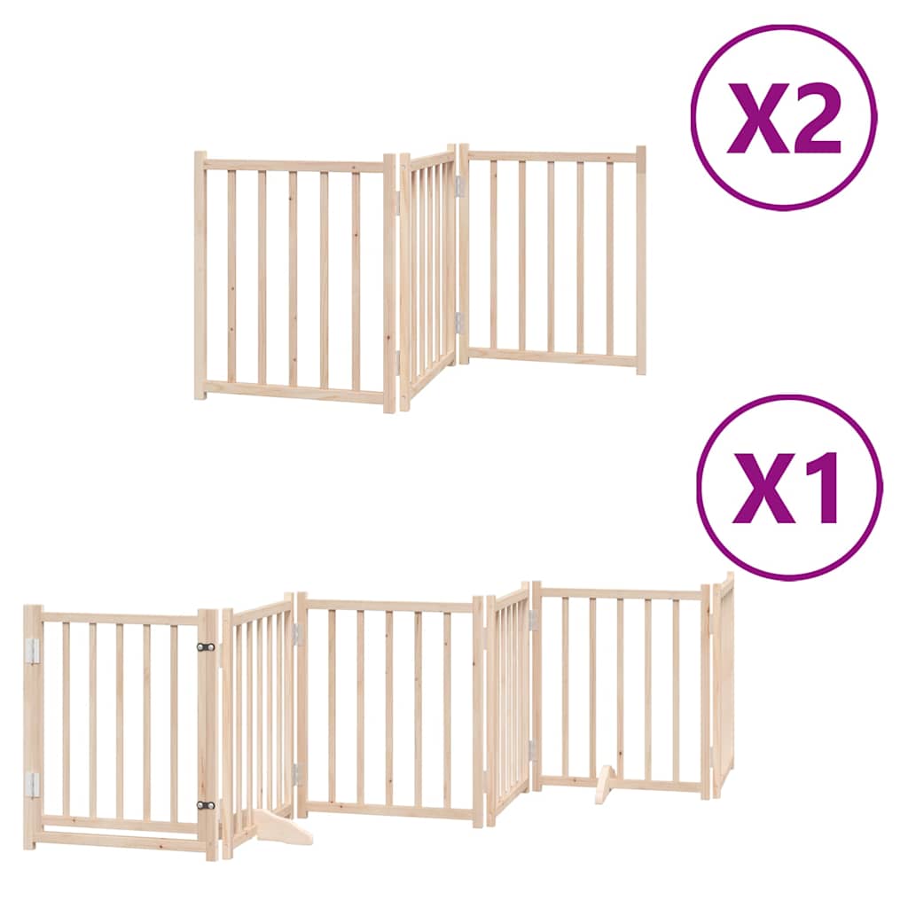 Vidaxx barrière pour chien pliable avec porte 12 panneaux 600 cm bois de peuplier